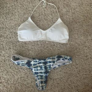 Blue and White Tie Dye Bikini